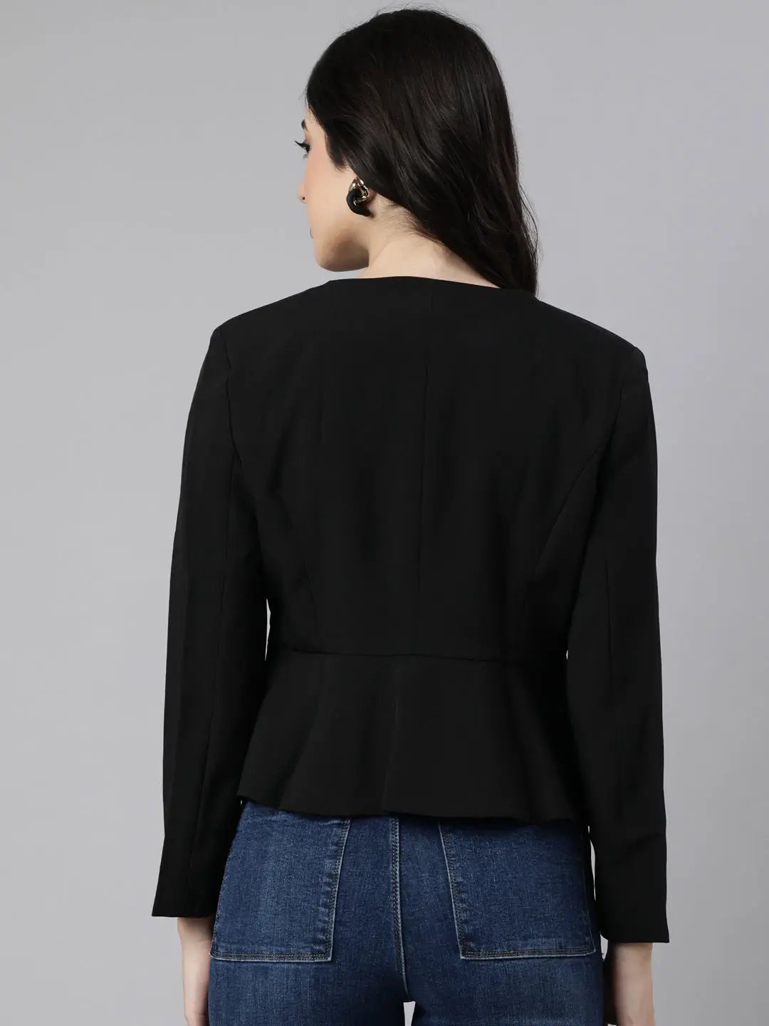 Women's Black Single-Breasted Blazer