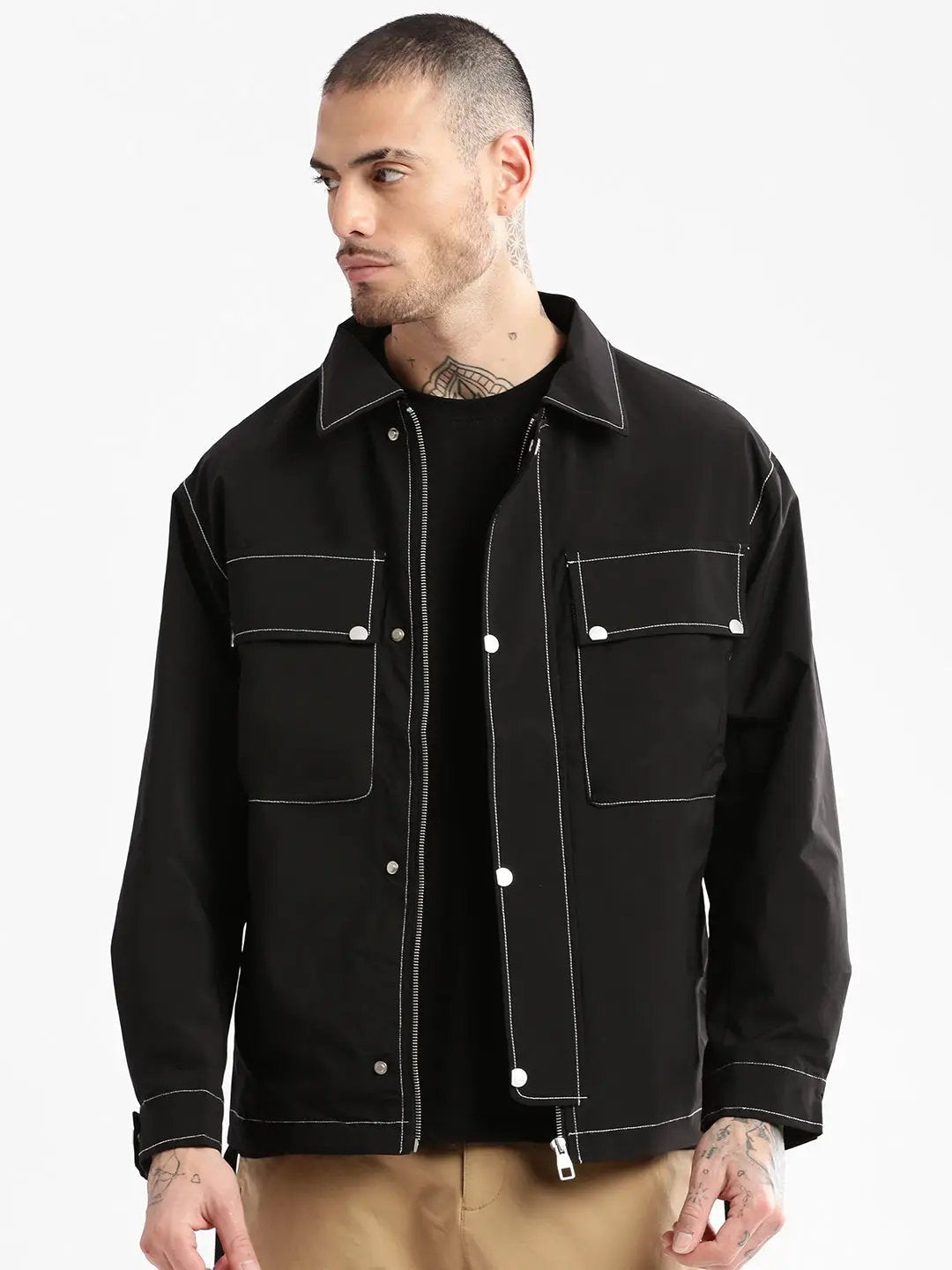 Shop Black Casual Tailored Men's Jacket | SHOWOFFFF