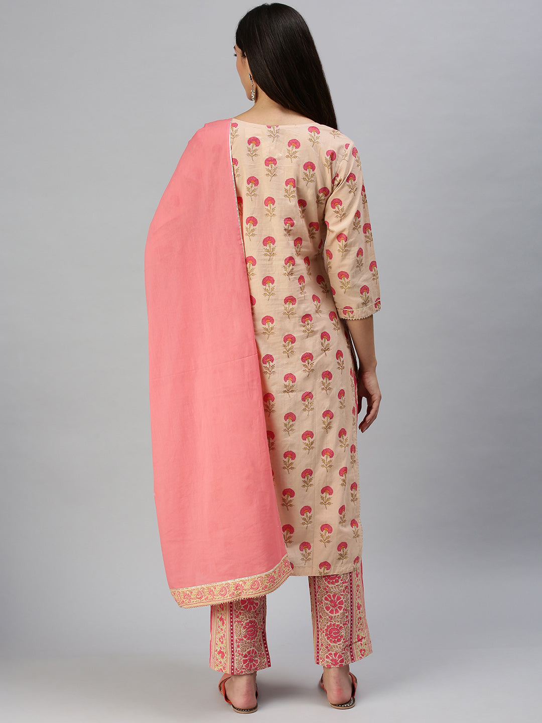 Women's Pink Printed Kurta Sets