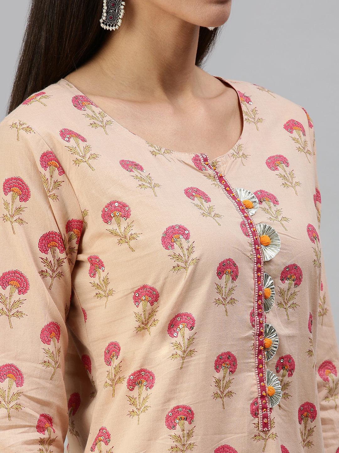 Women's Pink Printed Kurta Sets