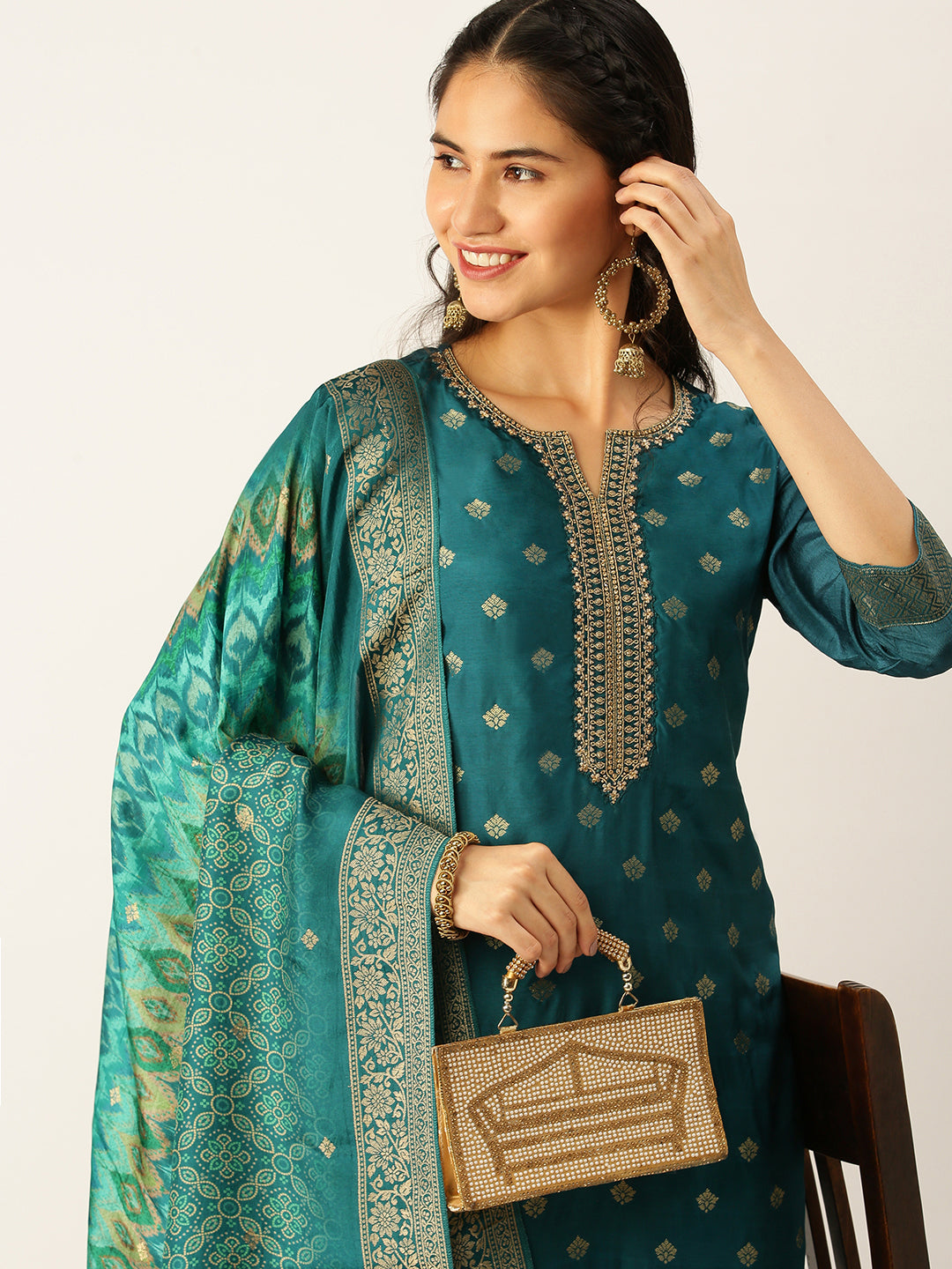 Women's Green Solid Kurta Sets