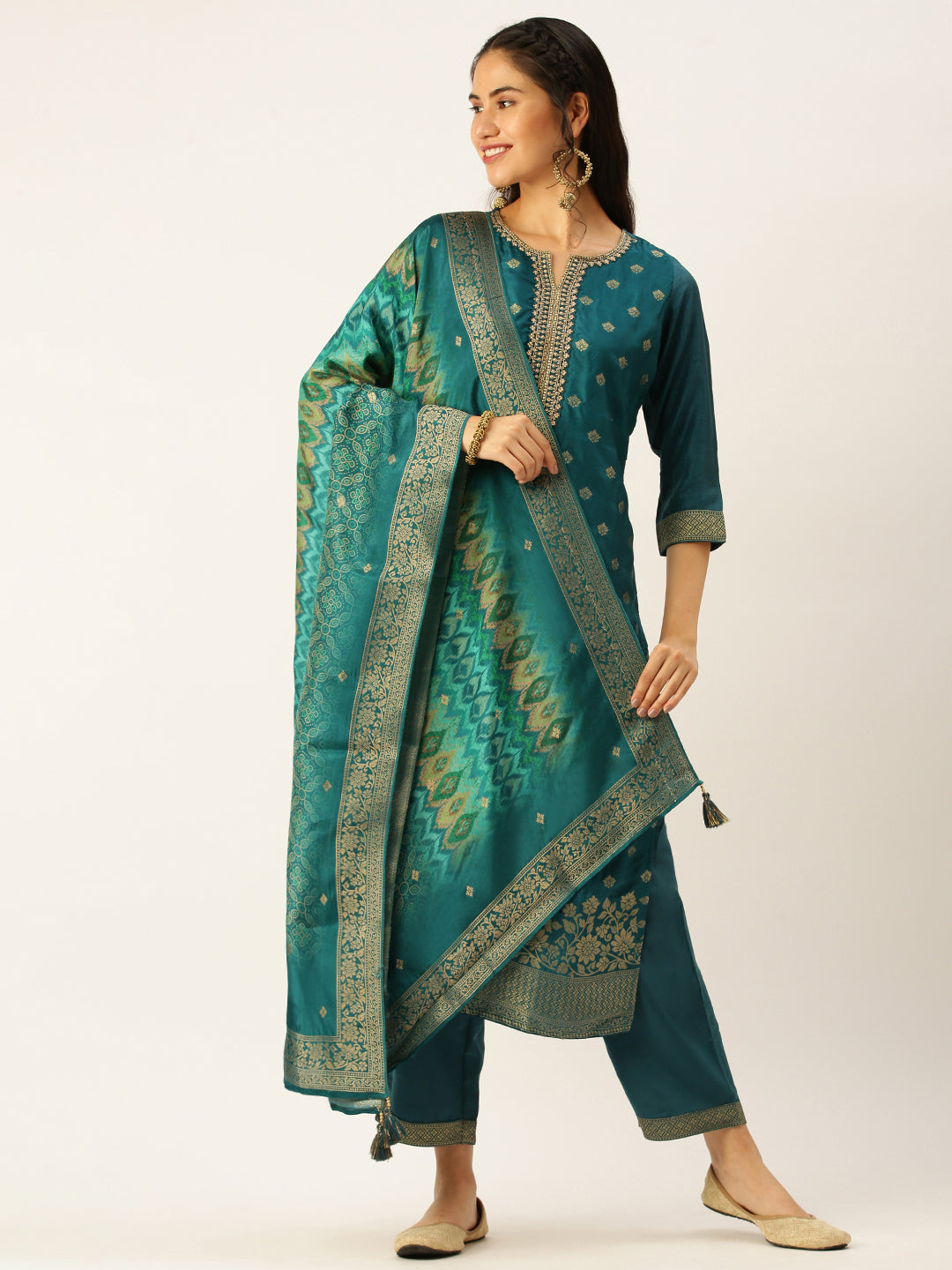 Women's Green Solid Kurta Sets