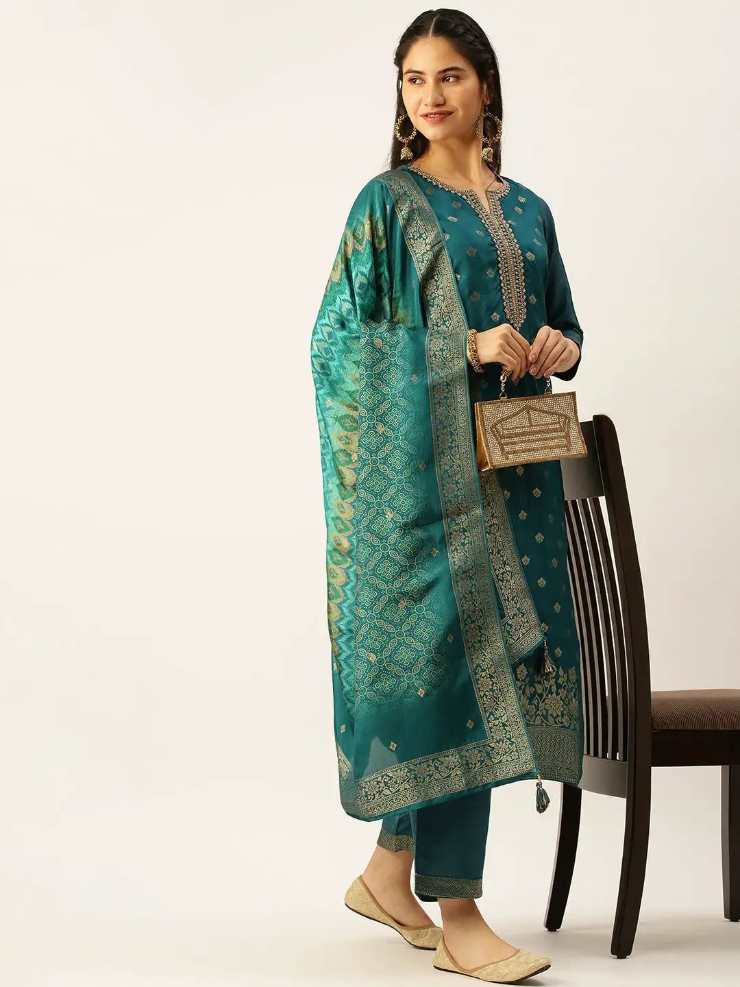Women's Green Solid Kurta Sets