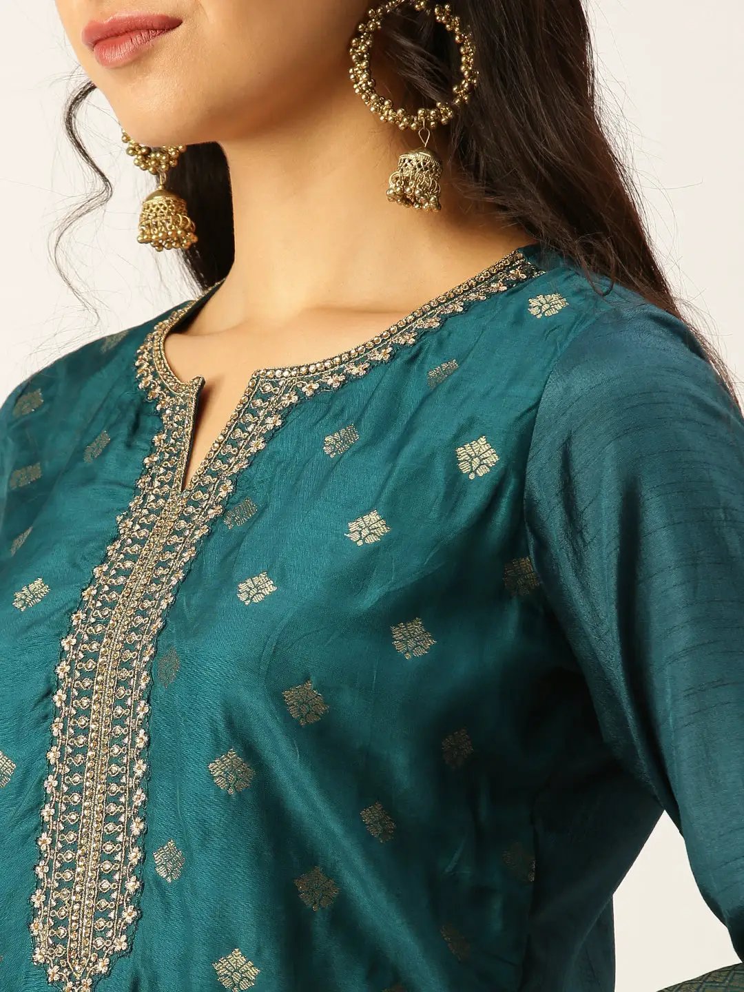 Women's Green Solid Kurta Sets