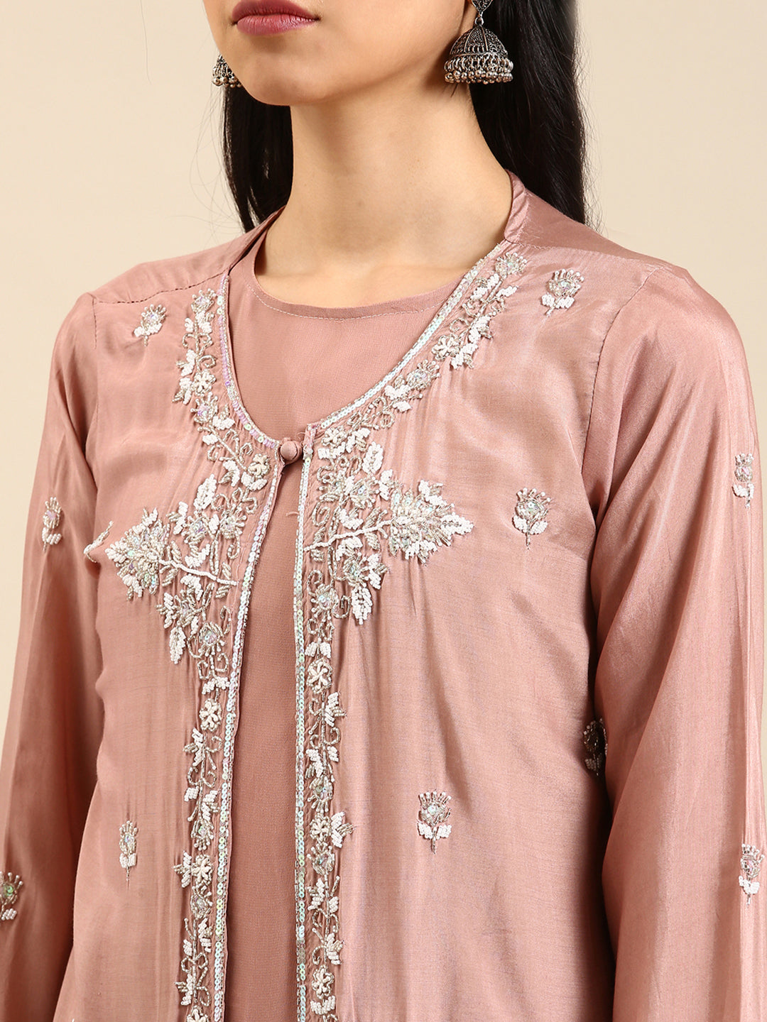 Women's Pink Solid Anarkali Kurta