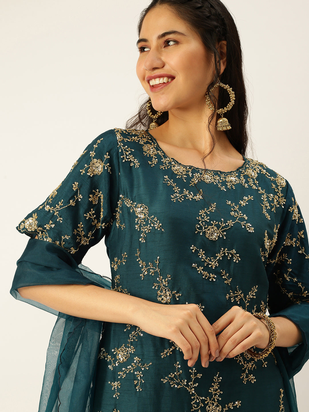 Women's Blue Solid Kurta Sets