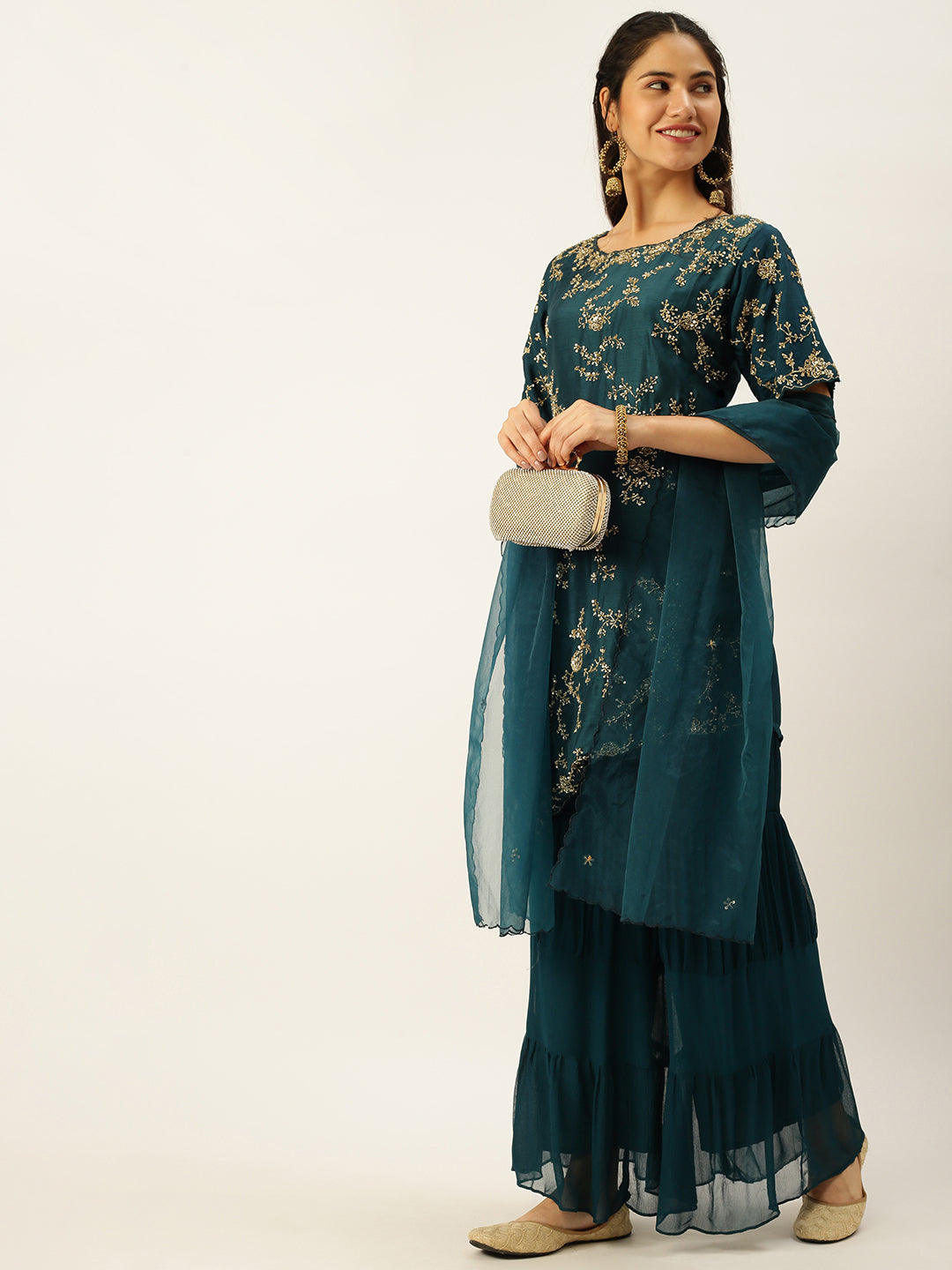 Women's Blue Solid Kurta Sets