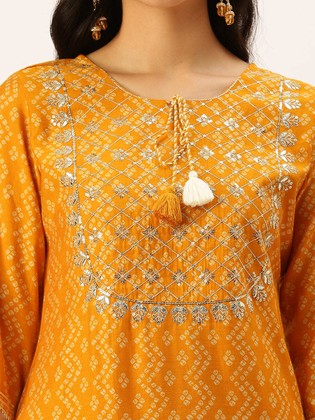 Women's Mustard Printed Kurta Sets