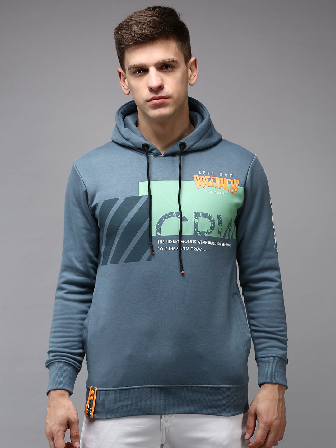 Men Blue Printed Sweatshirt