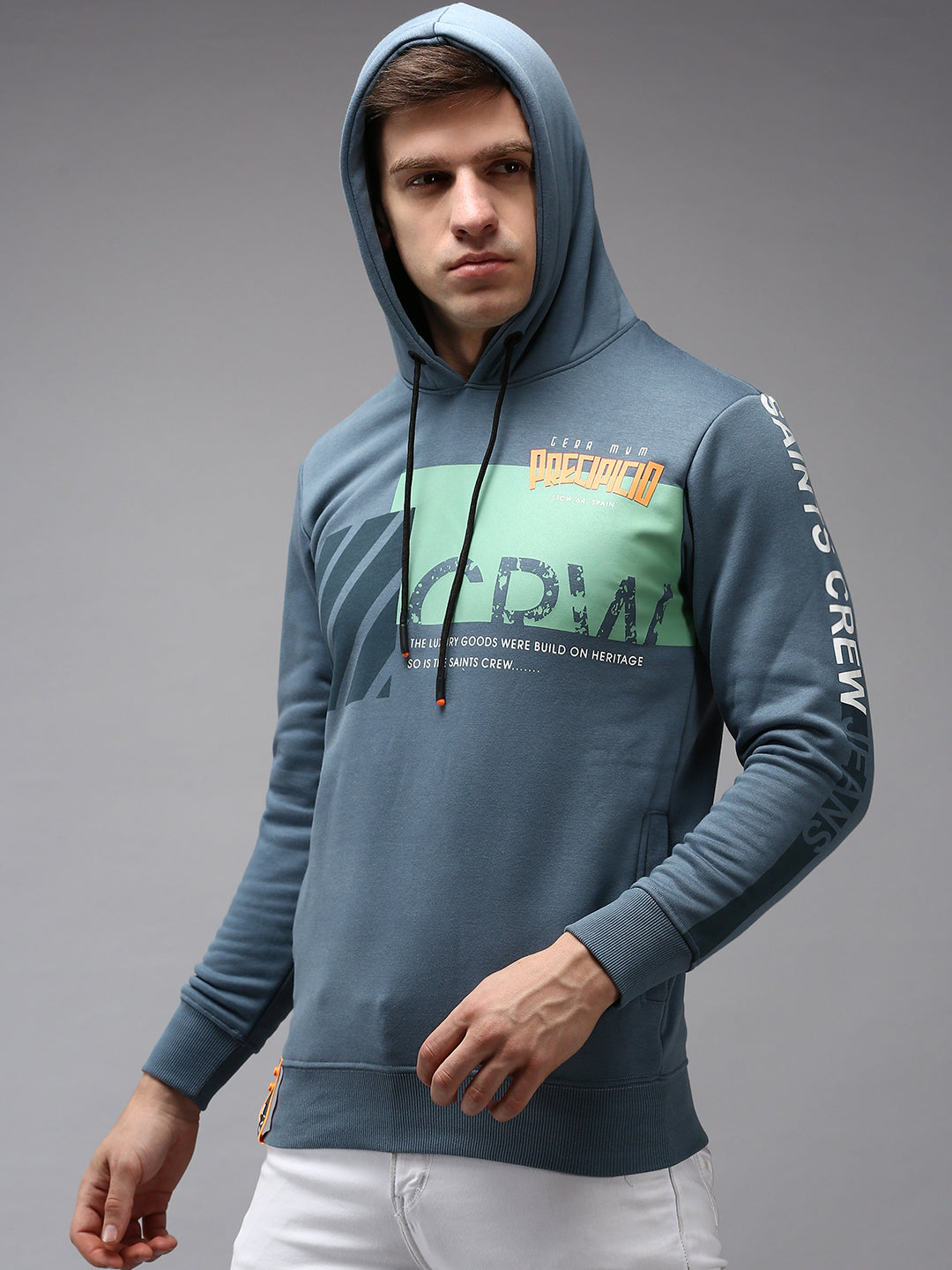 Men Blue Printed Sweatshirt