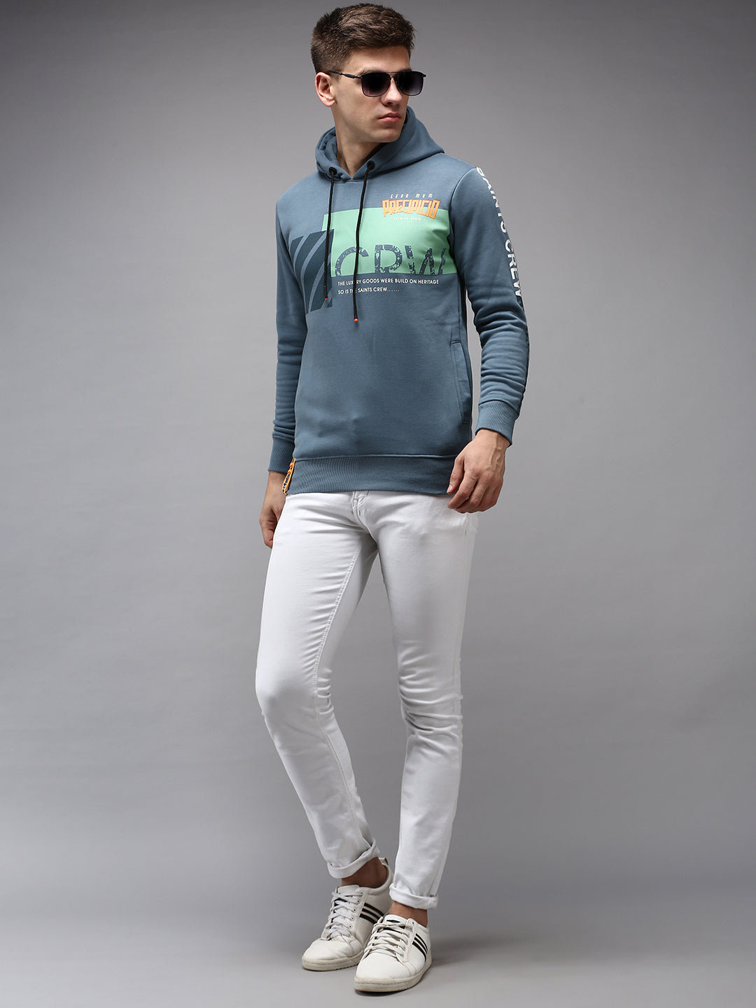 Men Blue Printed Sweatshirt