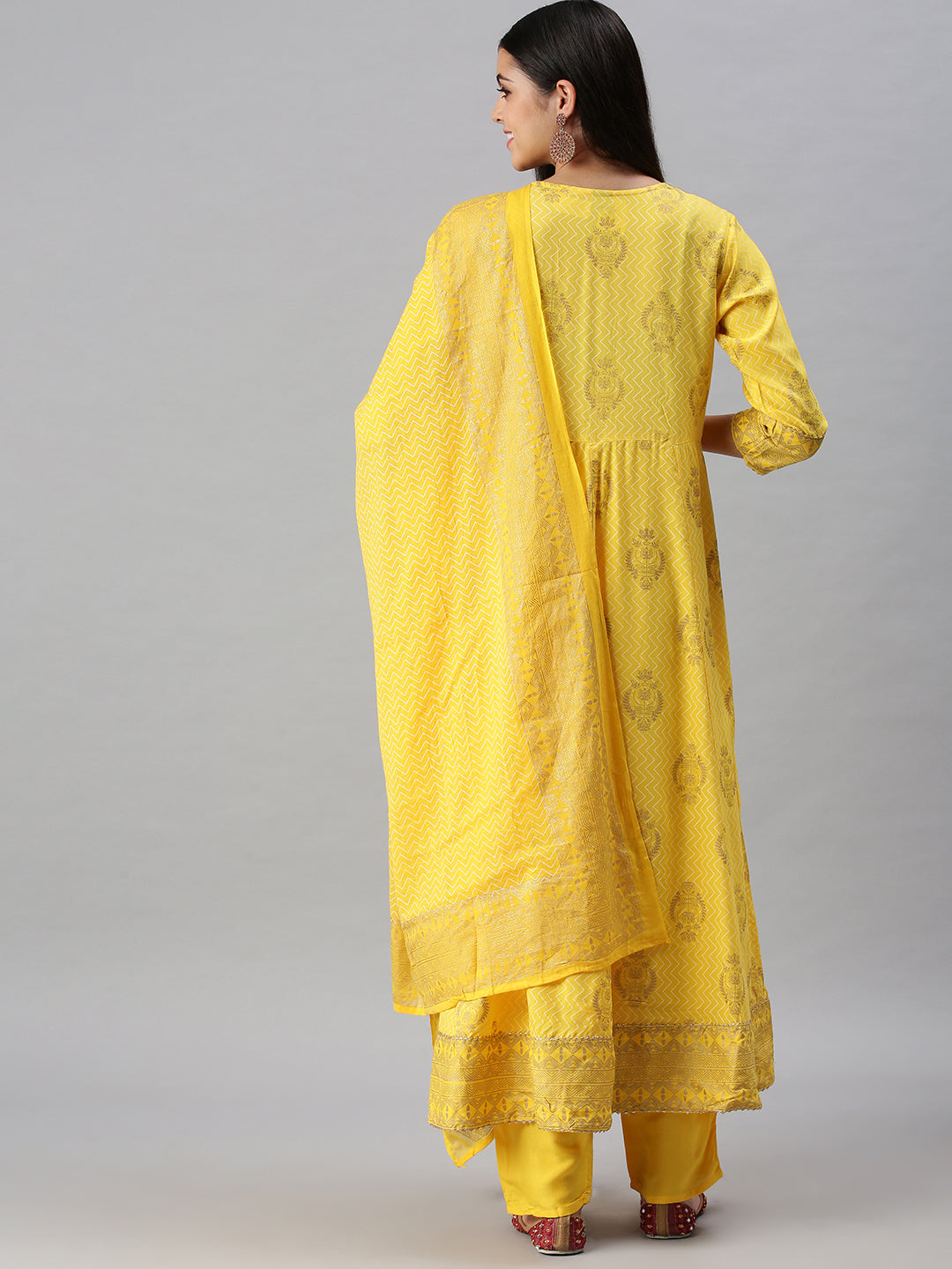 Women's Yellow Printed Kurta Sets