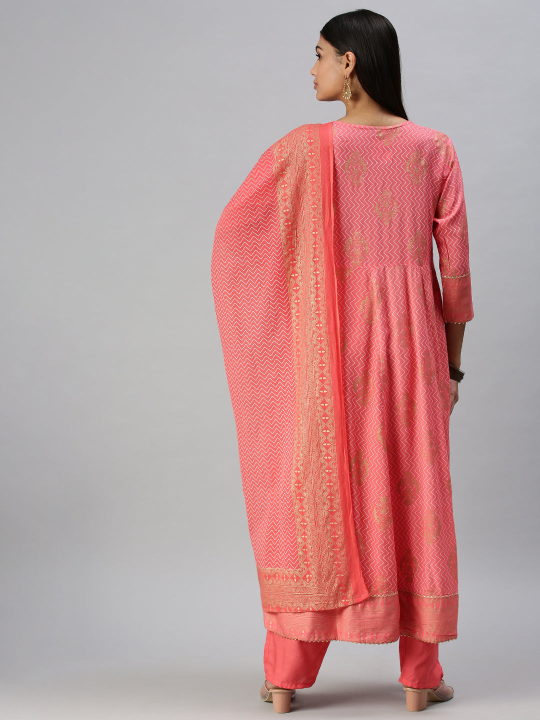 Women's Pink Printed Kurta Sets