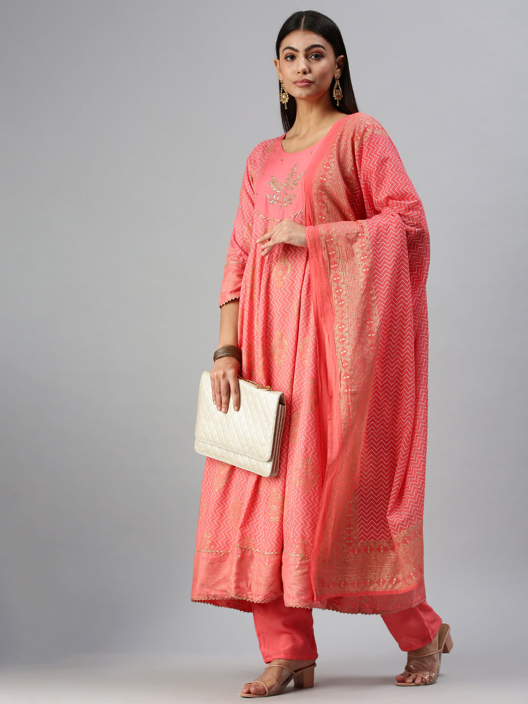 Women's Pink Printed Kurta Sets