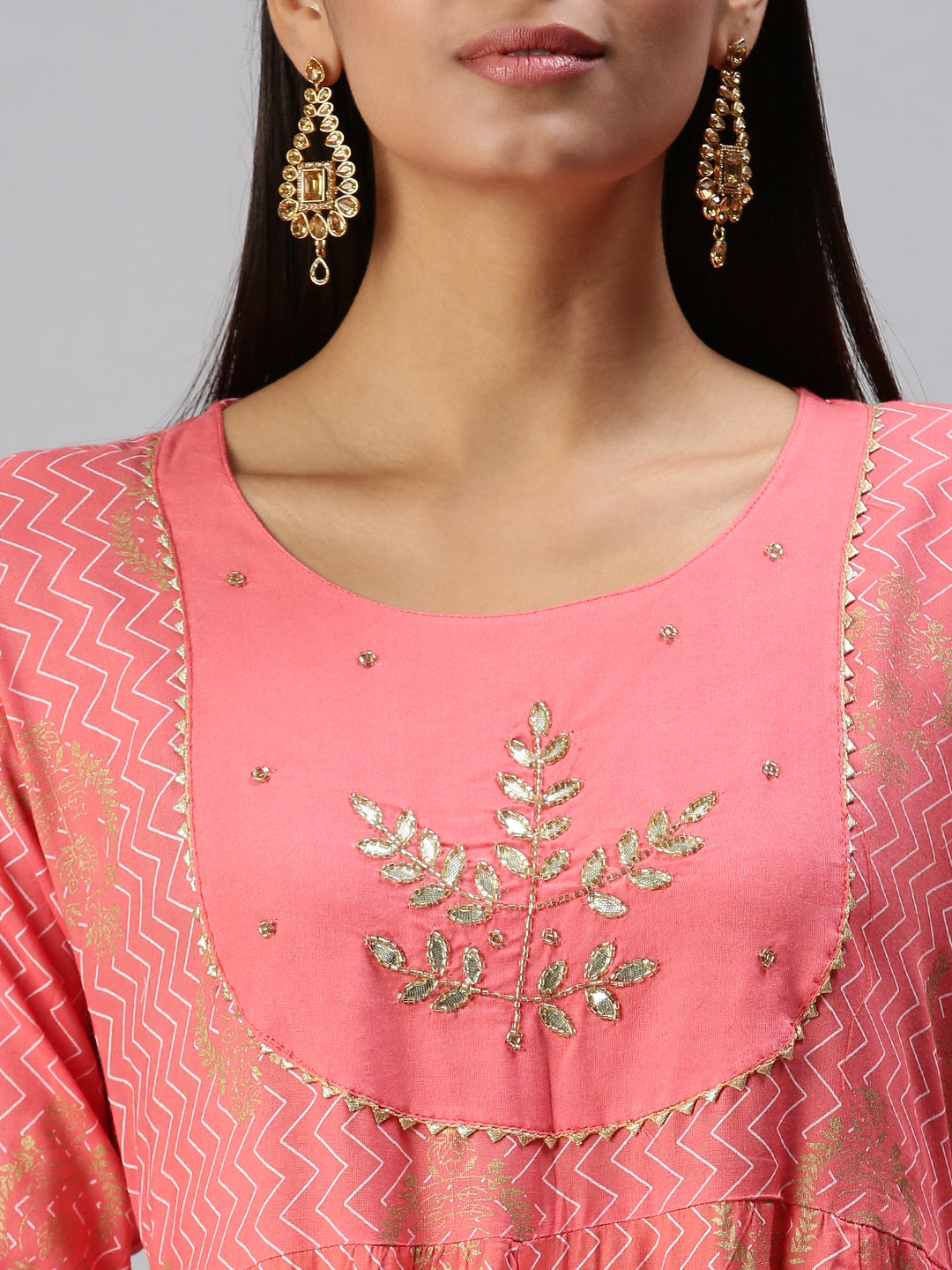 Women's Pink Printed Kurta Sets