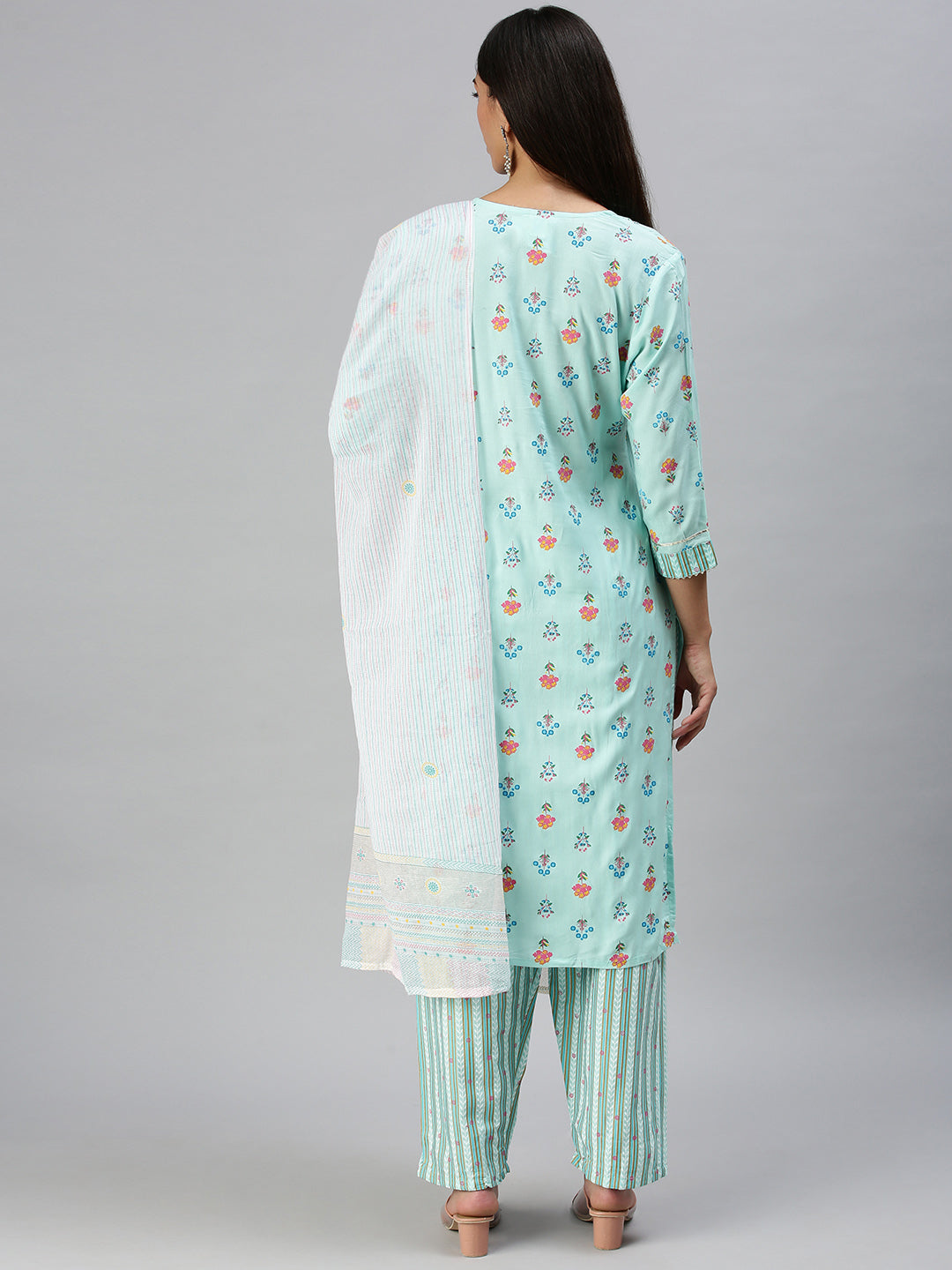 Women's Blue Printed Kurta Sets