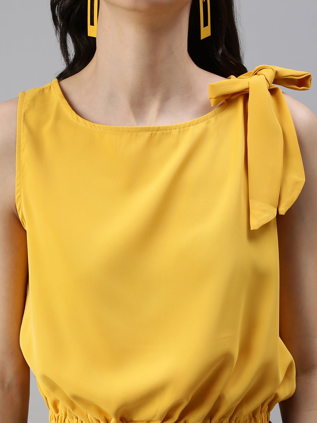 Women's Yellow Solid Top