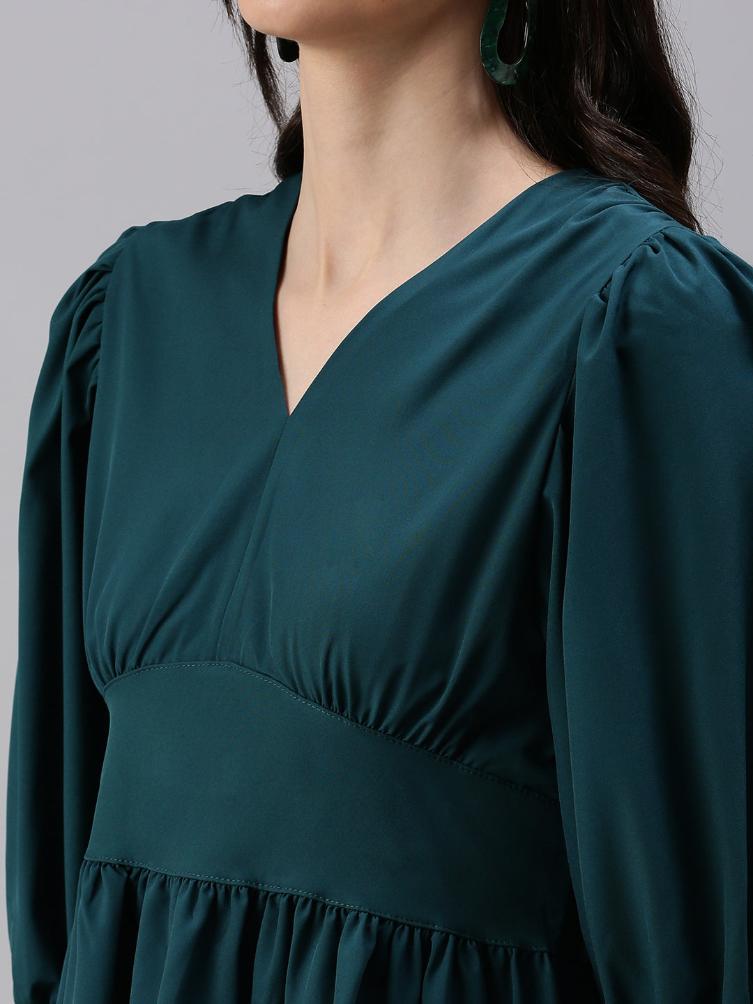 Women's Green Solid Top