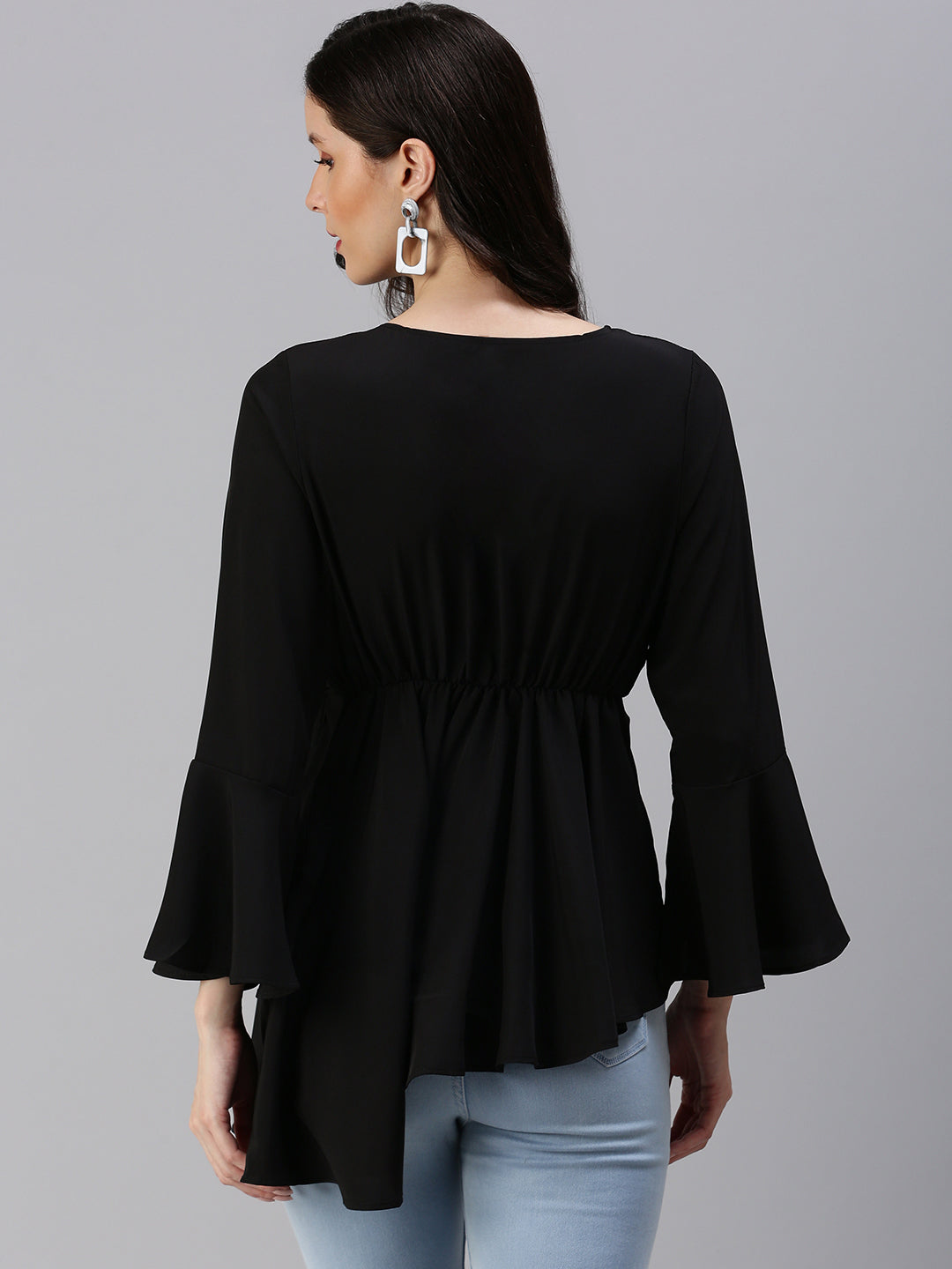 Women's Black Solid Top