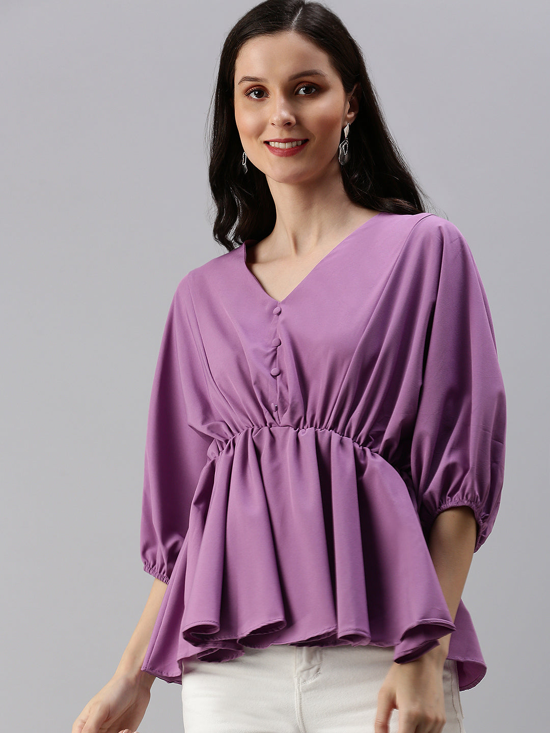 Women's Purple Solid Top