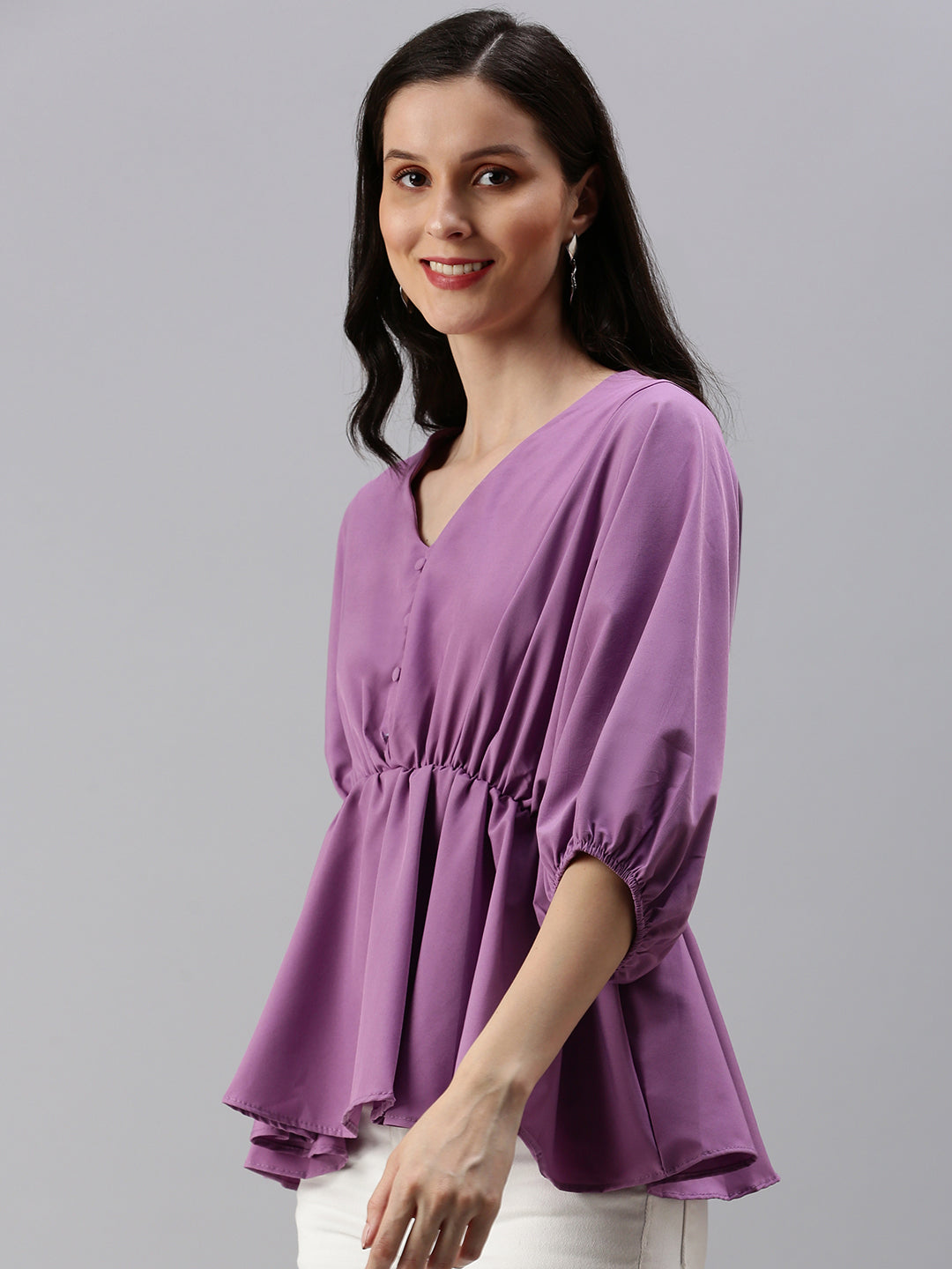 Women's Purple Solid Top