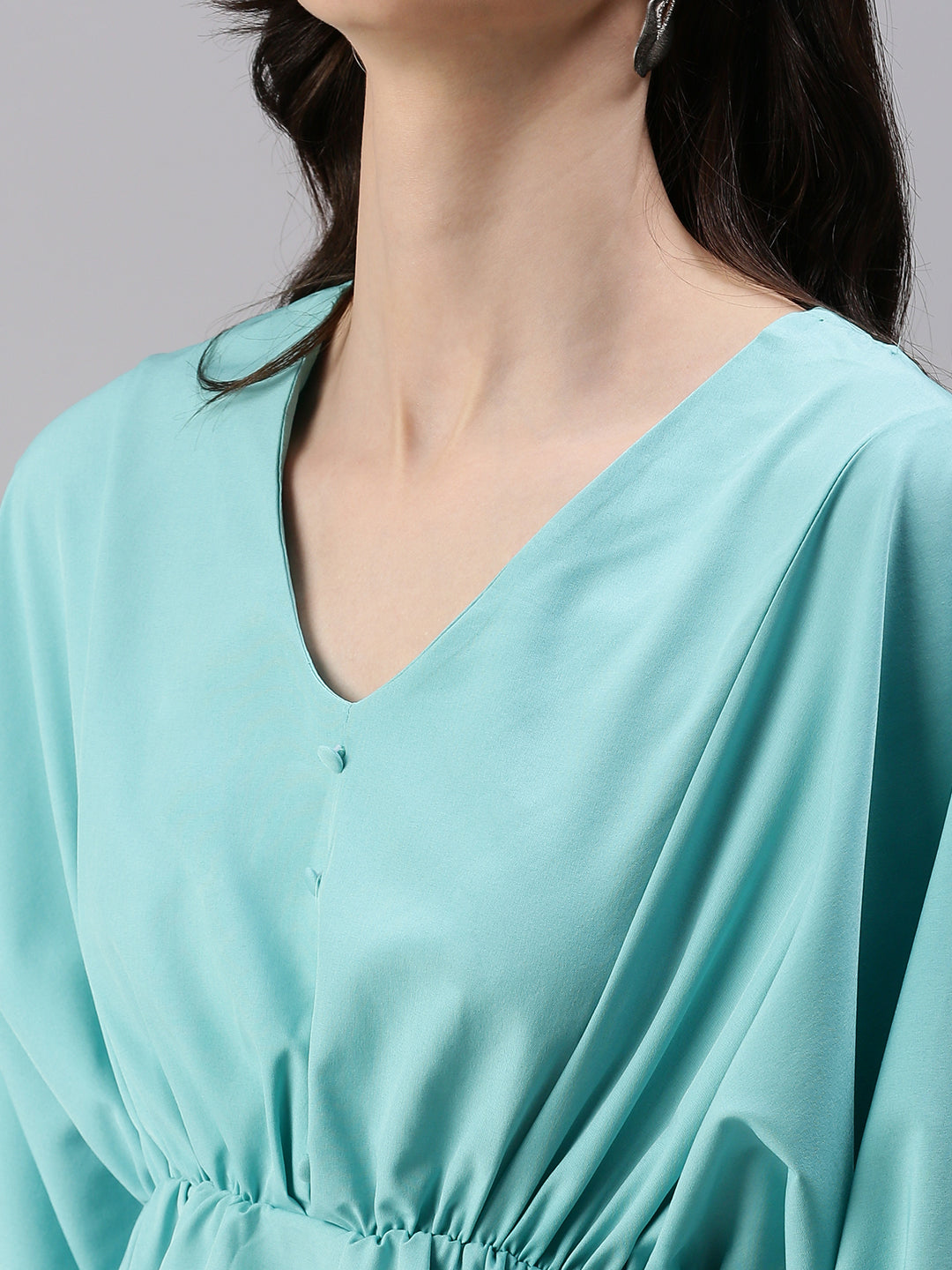 Women's Blue Solid Top