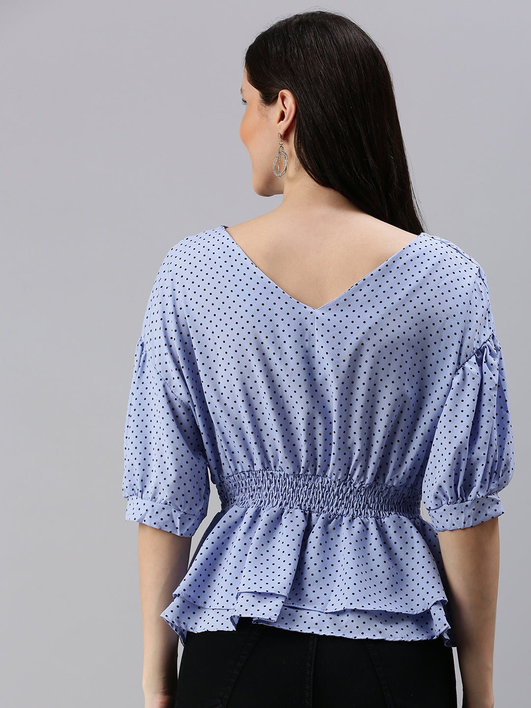 Women's Blue Polka Dots Top