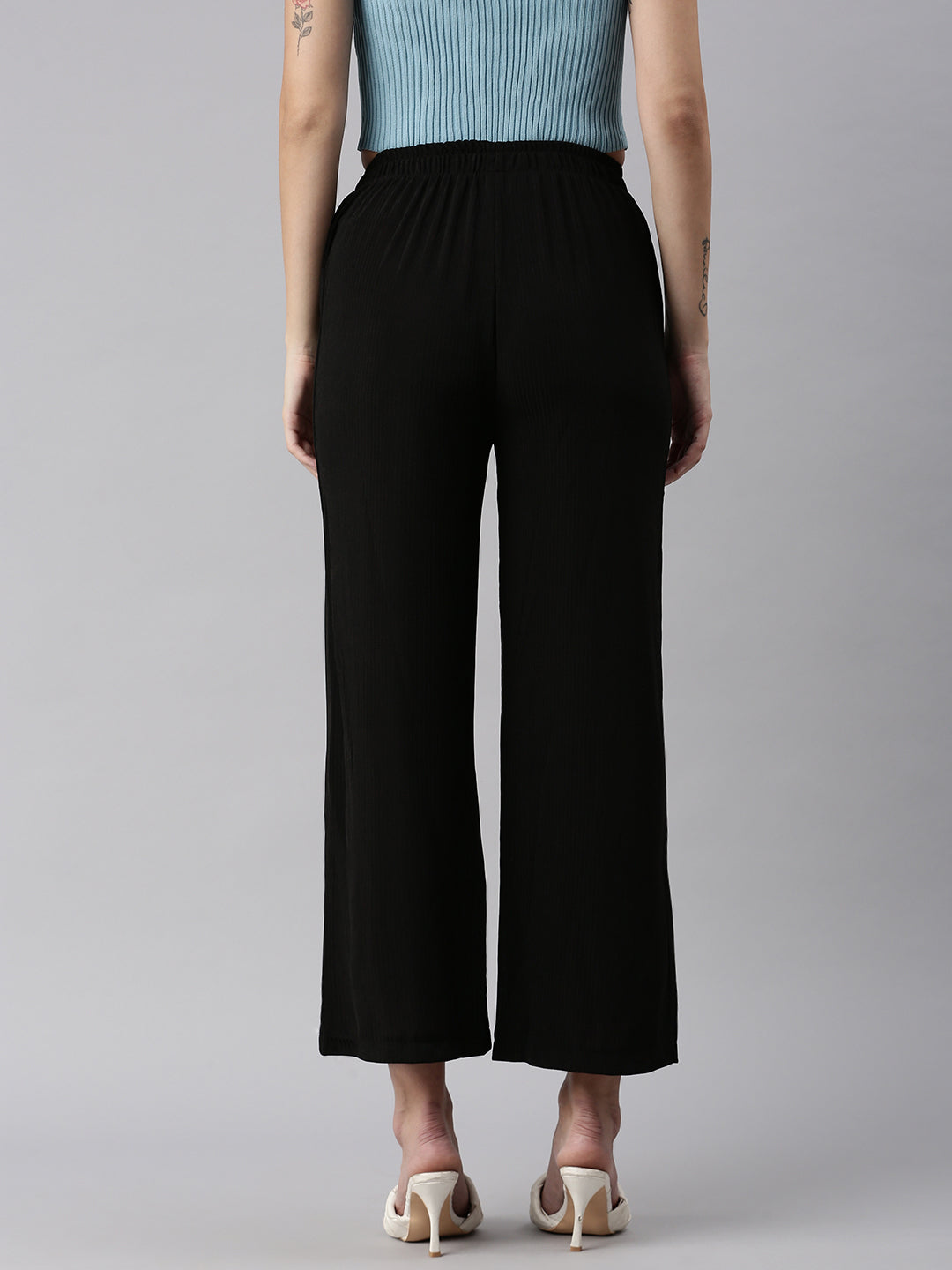 Women's Black Solid Track Pant