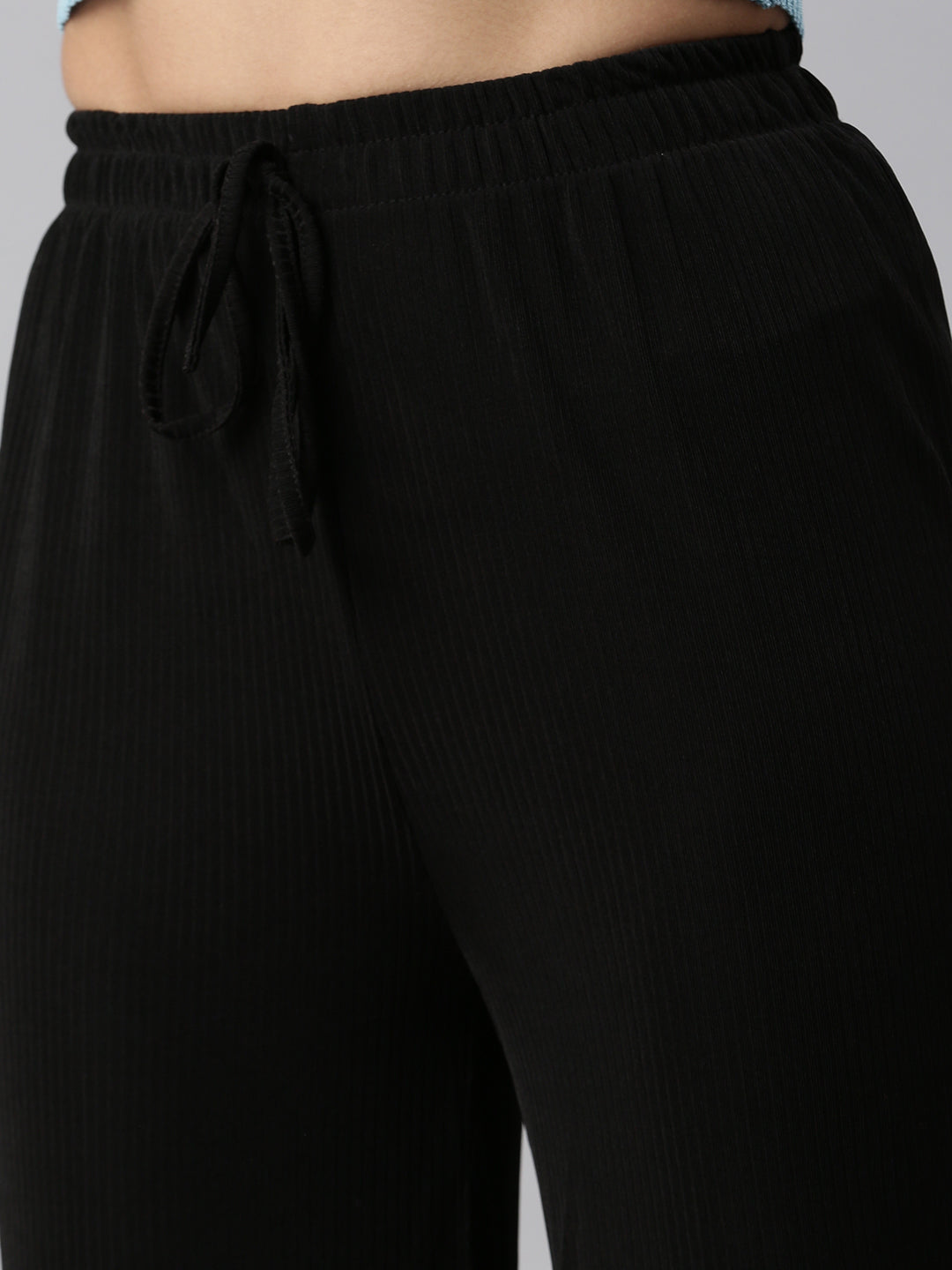 Women's Black Solid Track Pant