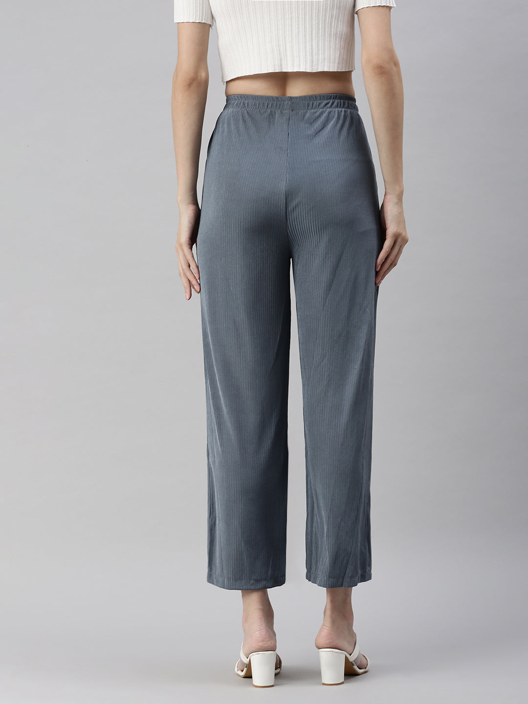 Women's Blue Solid Track Pant