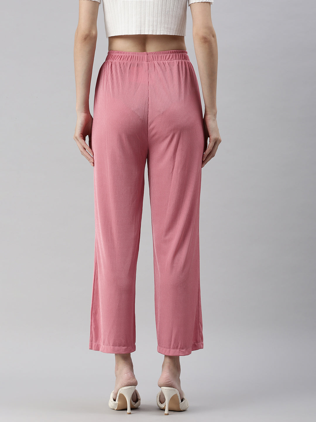 Women's Pink Solid Track Pant