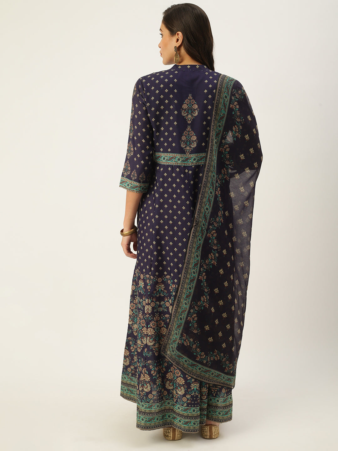 Women's Violet Printed Anarkali Kurtas