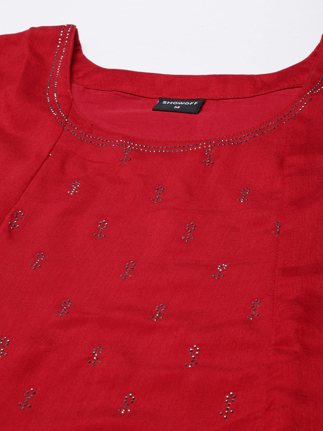 Women Red Solid A-Line Kurta