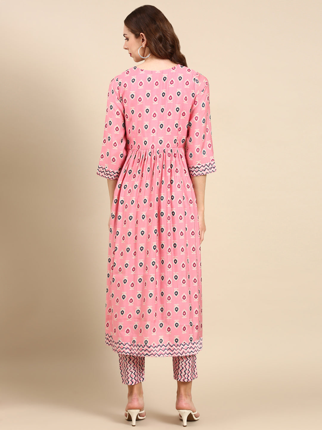 Women's Pink Printed Kurta Set