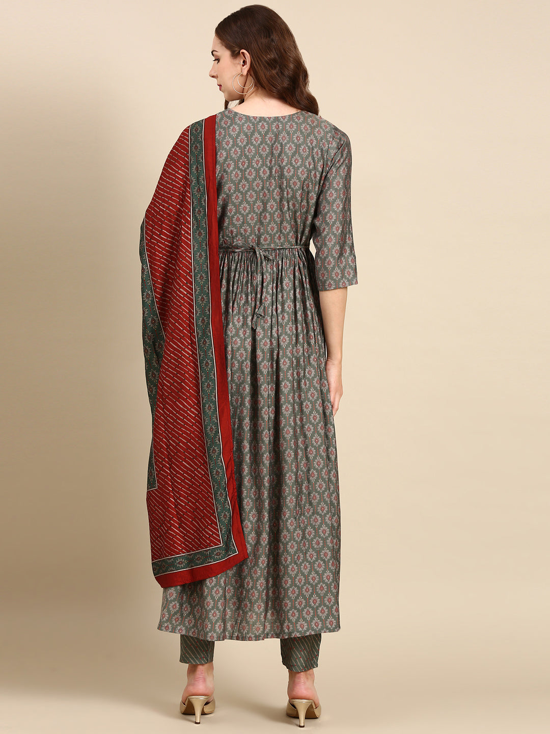 Women's Green Printed Kurta Set