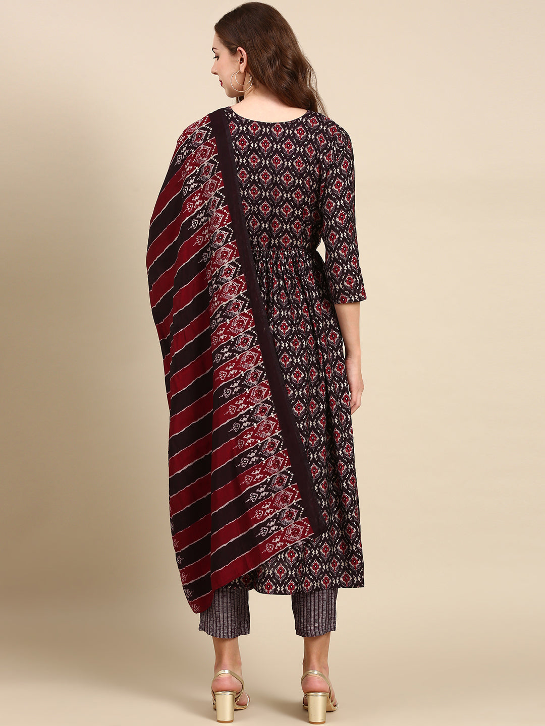 Women's Purple Printed Kurta Set