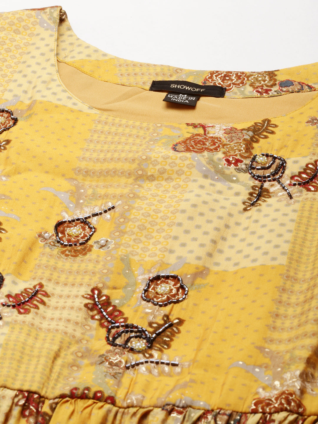 Women's Mustard Printed Kurta Set