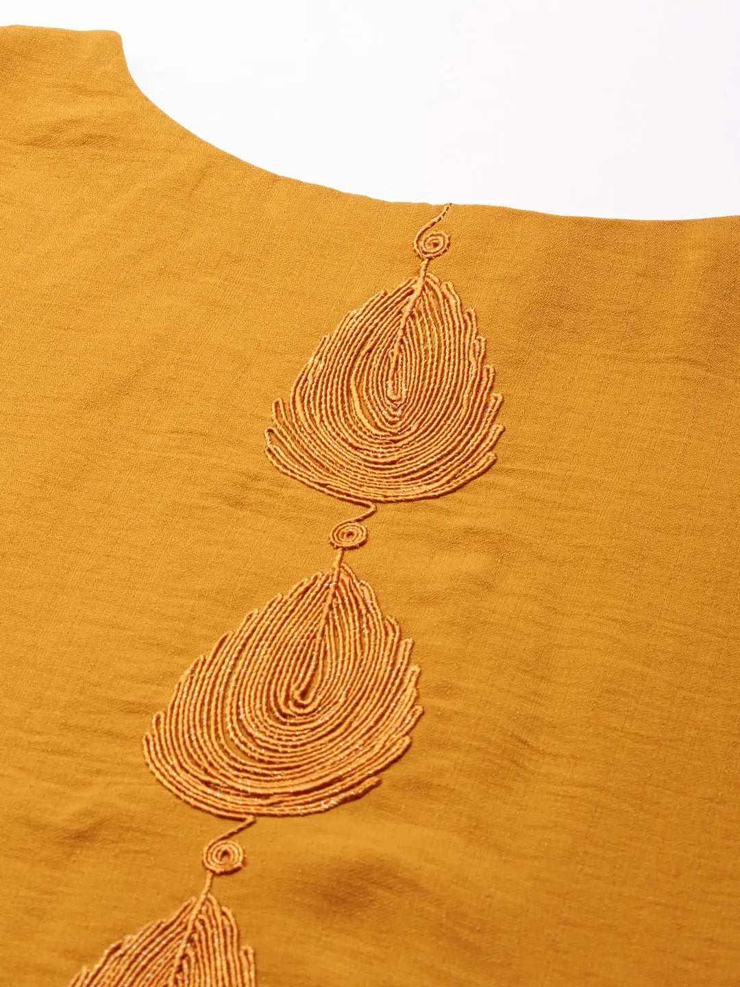 Women's Mustard Solid Straight Kurta