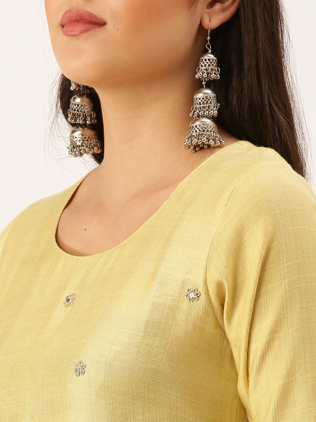 Women's Yellow Solid Straight Kurta