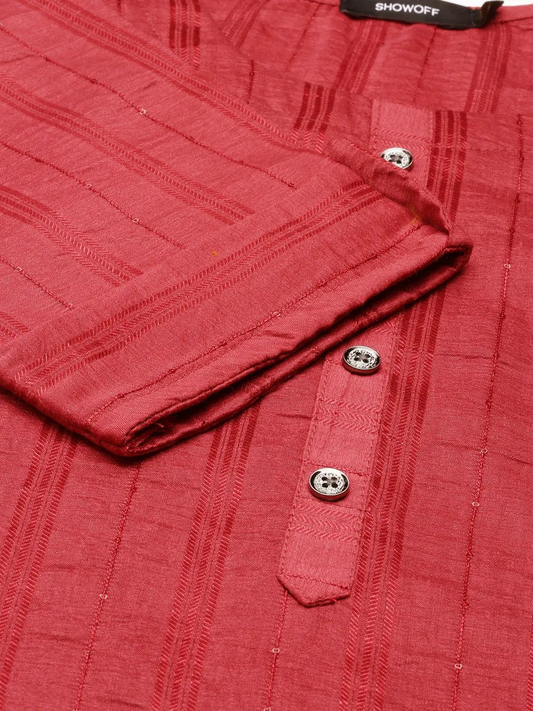 Women's Magenta Embellished Straight Kurta