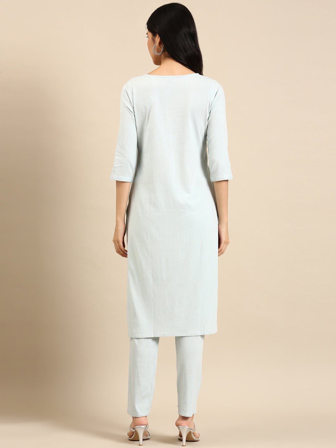 Women's Blue Solid Kurta Set