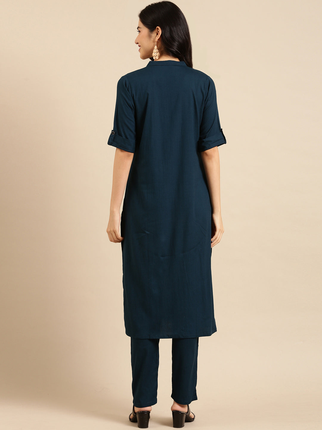 Women's Blue Solid Kurta Set