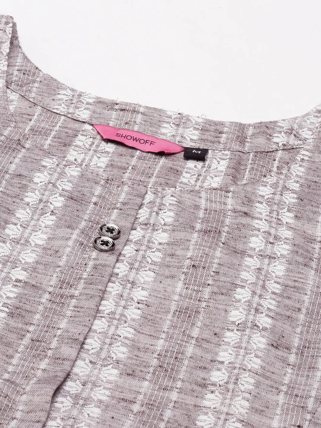 Women's Grey Solid Straight Kurta