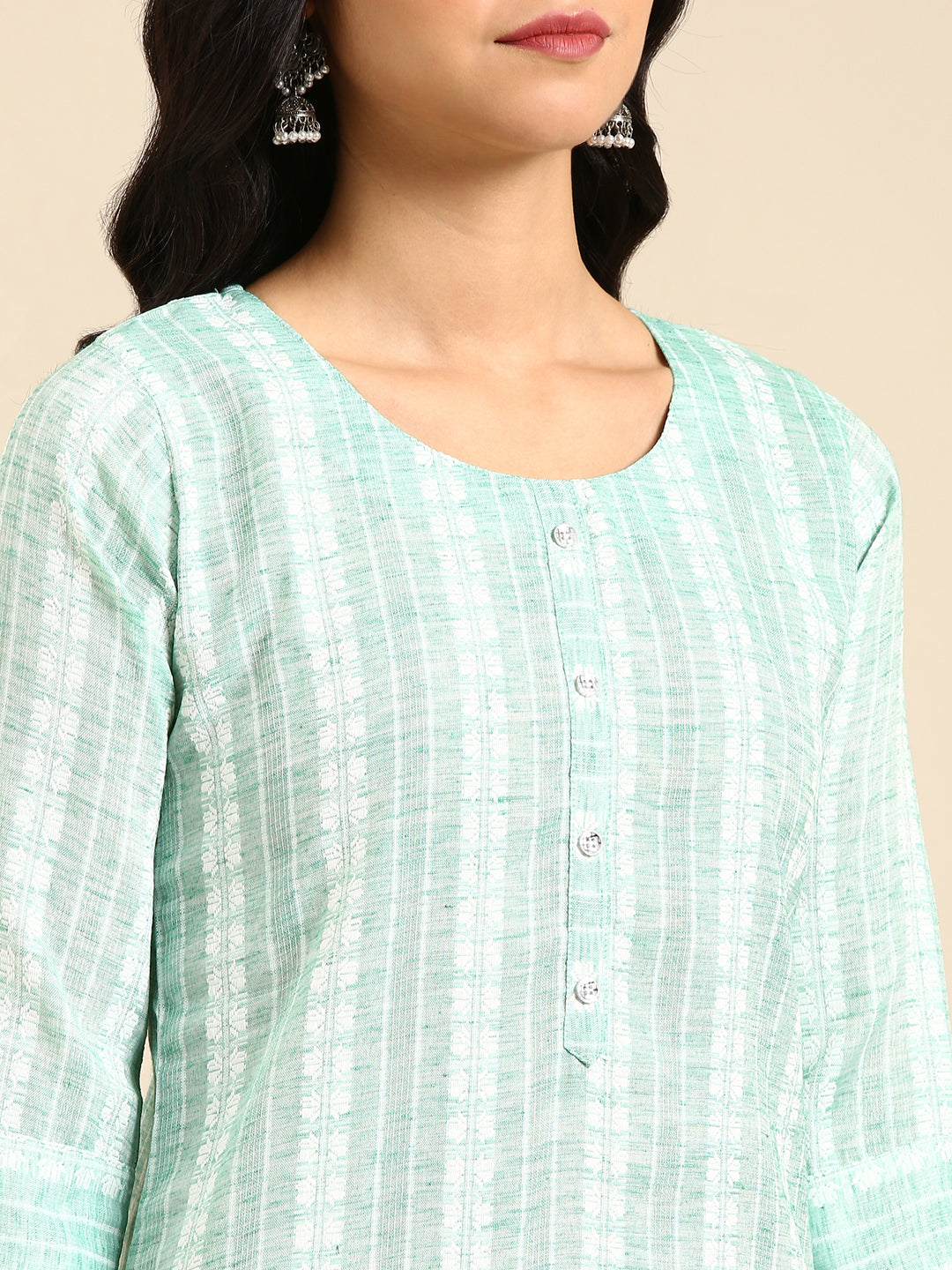 Women's Green Solid Straight Kurta