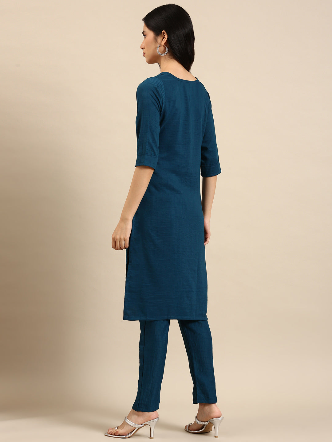 Women's Blue Solid Kurta Set