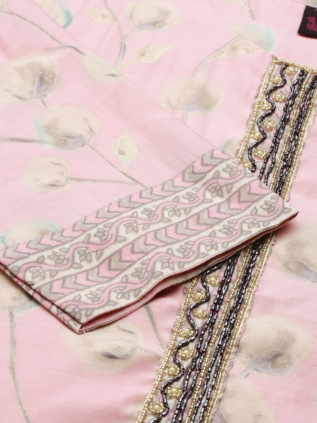 Women's Pink Printed  Kurta Set