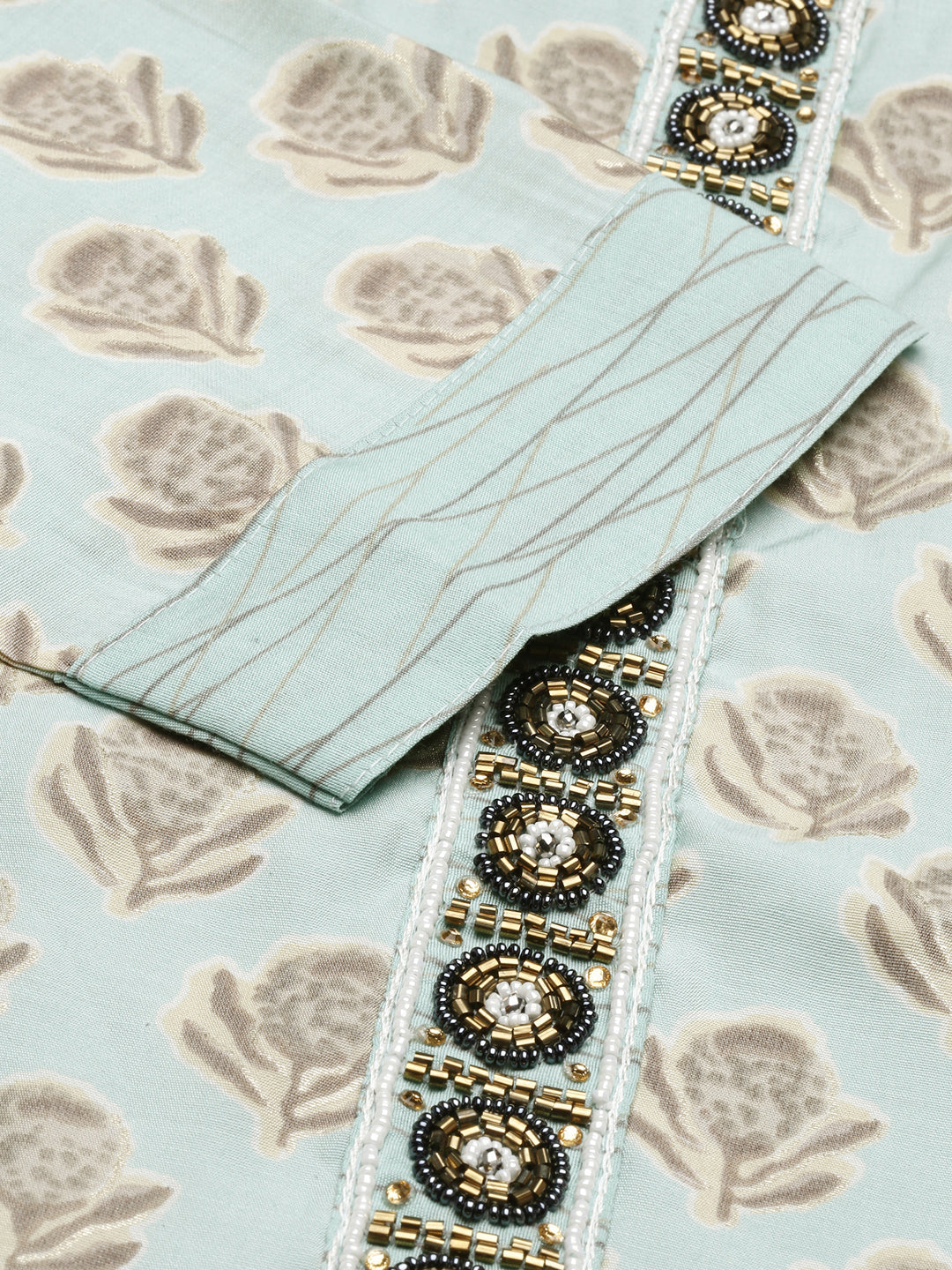 Women's Blue Ethnic Motifs Printed Kurta Set