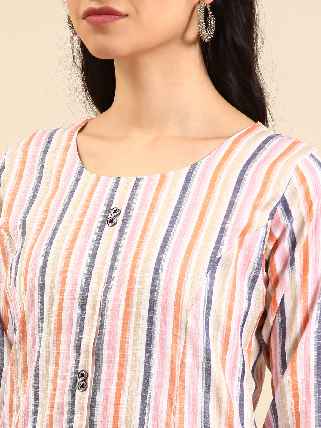 Women's Multi Striped Straight Kurta