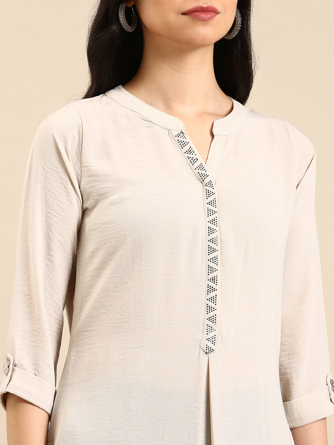 Women's White Solid Straight Kurta