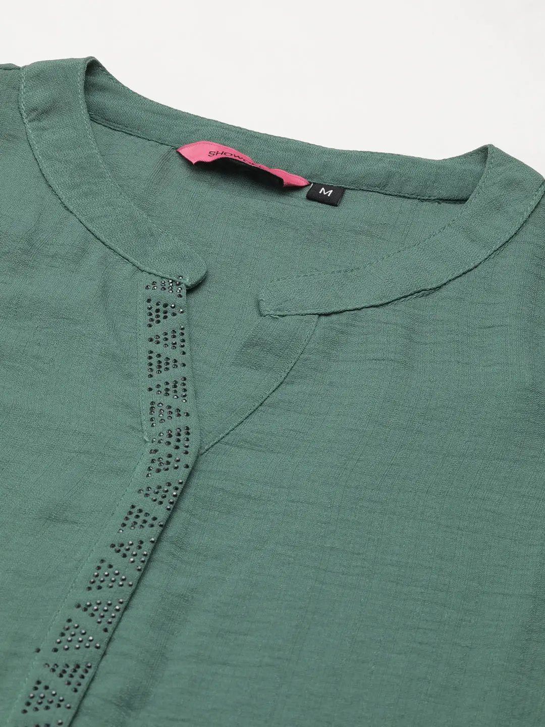 Women's Sea Green Solid Straight Kurta